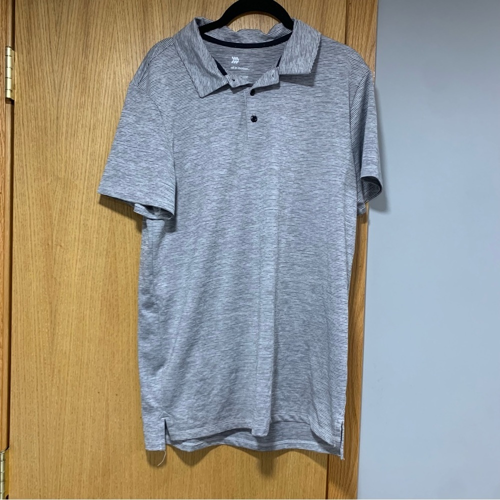 All in Motion Heather Gray Short Sleeve Polo - Size Medium